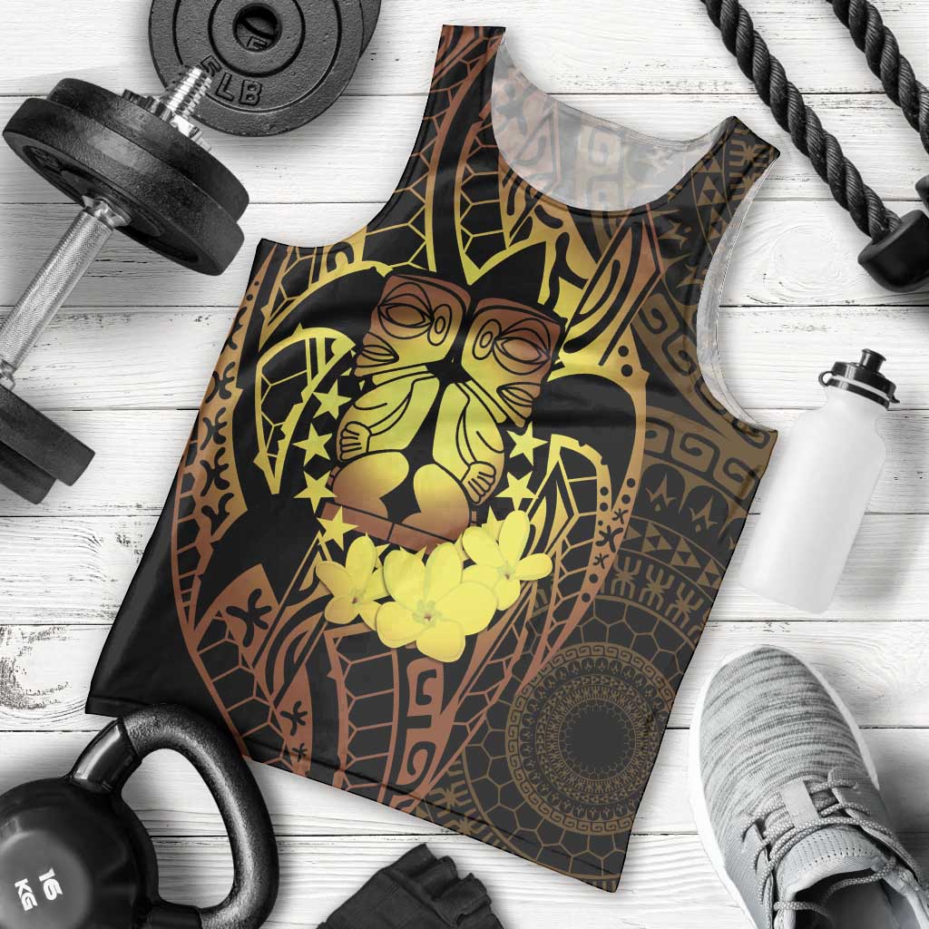 Kia Orana Kuki Airani Men Tank Top Cook Islands Tangaroa God Tatau Gold LT14 - Polynesian Pride