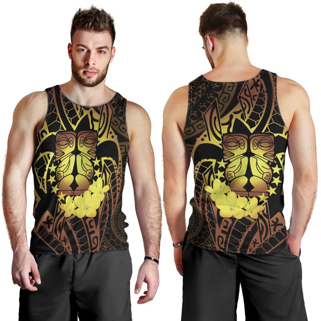 Kia Orana Kuki Airani Men Tank Top Cook Islands Tangaroa God Tatau Gold LT14 - Polynesian Pride