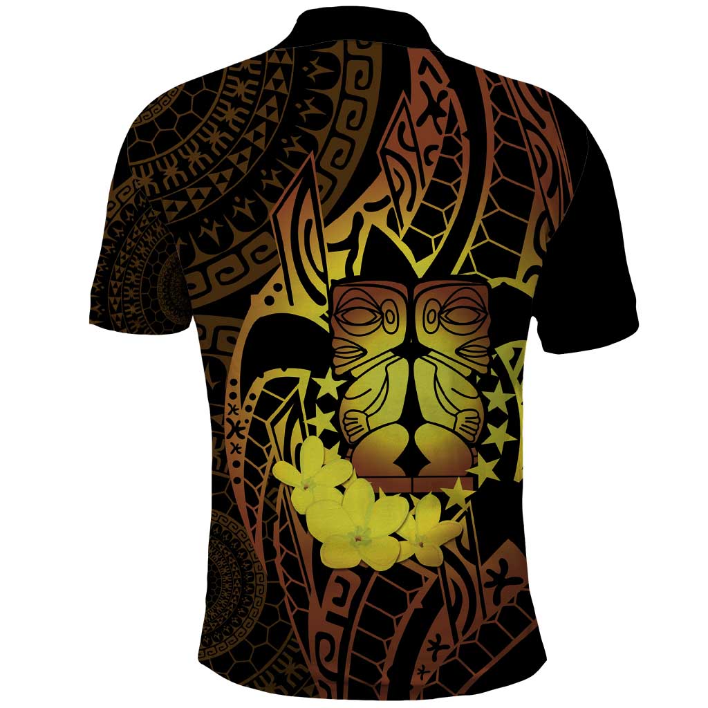Kia Orana Kuki Airani Polo Shirt Cook Islands Tangaroa God Tatau Gold LT14 - Polynesian Pride