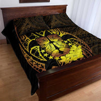 Kia Orana Kuki Airani Quilt Bed Set Cook Islands Tangaroa God Tatau Gold LT14 - Polynesian Pride
