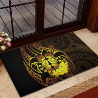 Kia Orana Kuki Airani Rubber Doormat Cook Islands Tangaroa God Tatau Gold LT14 - Polynesian Pride