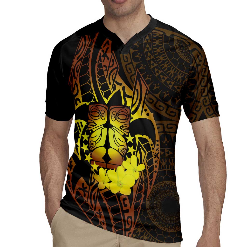 Kia Orana Kuki Airani Rugby Jersey Cook Islands Tangaroa God Tatau Gold LT14 - Polynesian Pride