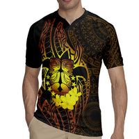 Kia Orana Kuki Airani Rugby Jersey Cook Islands Tangaroa God Tatau Gold LT14 - Polynesian Pride