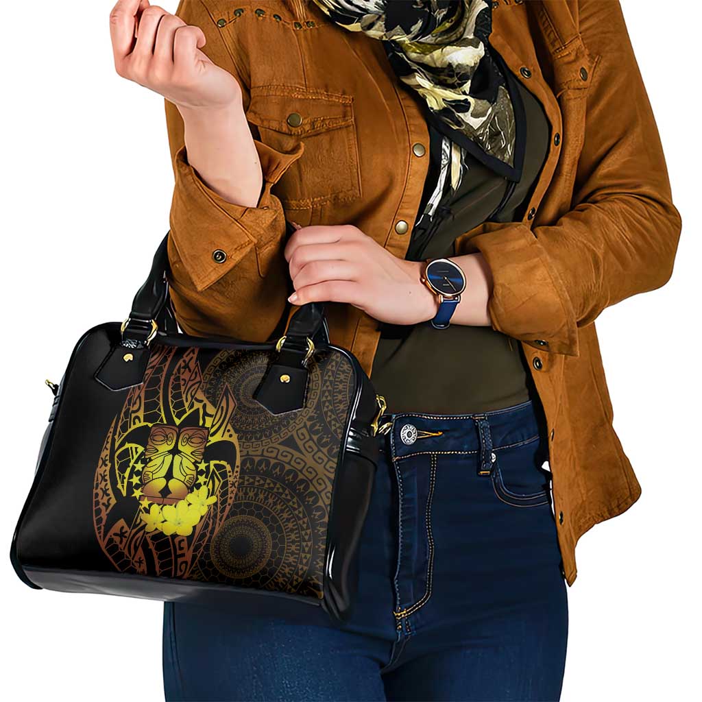 Kia Orana Kuki Airani Shoulder Handbag Cook Islands Tangaroa God Tatau Gold LT14 - Polynesian Pride