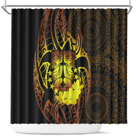 Kia Orana Kuki Airani Shower Curtain Cook Islands Tangaroa God Tatau Gold LT14 Gold - Polynesian Pride