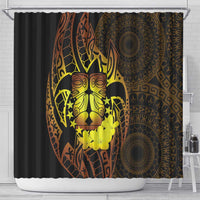 Kia Orana Kuki Airani Shower Curtain Cook Islands Tangaroa God Tatau Gold LT14 - Polynesian Pride