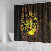 Kia Orana Kuki Airani Shower Curtain Cook Islands Tangaroa God Tatau Gold LT14 - Polynesian Pride