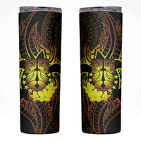 Kia Orana Kuki Airani Skinny Tumbler Cook Islands Tangaroa God Tatau Gold LT14 Gold - Polynesian Pride