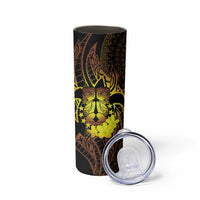 Kia Orana Kuki Airani Skinny Tumbler Cook Islands Tangaroa God Tatau Gold LT14 - Polynesian Pride