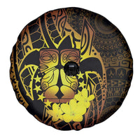 Kia Orana Kuki Airani Spare Tire Cover Cook Islands Tangaroa God Tatau Gold LT14 - Polynesian Pride