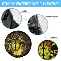 Kia Orana Kuki Airani Spare Tire Cover Cook Islands Tangaroa God Tatau Gold LT14 - Polynesian Pride
