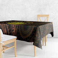 Kia Orana Kuki Airani Tablecloth Cook Islands Tangaroa God Tatau Gold