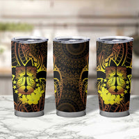 Kia Orana Kuki Airani Tumbler Cup Cook Islands Tangaroa God Tatau Gold LT14 - Polynesian Pride