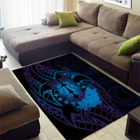 Kia Orana Kuki Airani Area Rug Cook Islands Tangaroa God Tatau Purple LT14 - Polynesian Pride