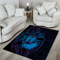 Kia Orana Kuki Airani Area Rug Cook Islands Tangaroa God Tatau Purple LT14 - Polynesian Pride
