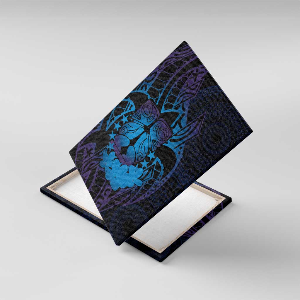 Kia Orana Kuki Airani Canvas Wall Art Cook Islands Tangaroa God Tatau Purple LT14 With Frame Purple - Polynesian Pride