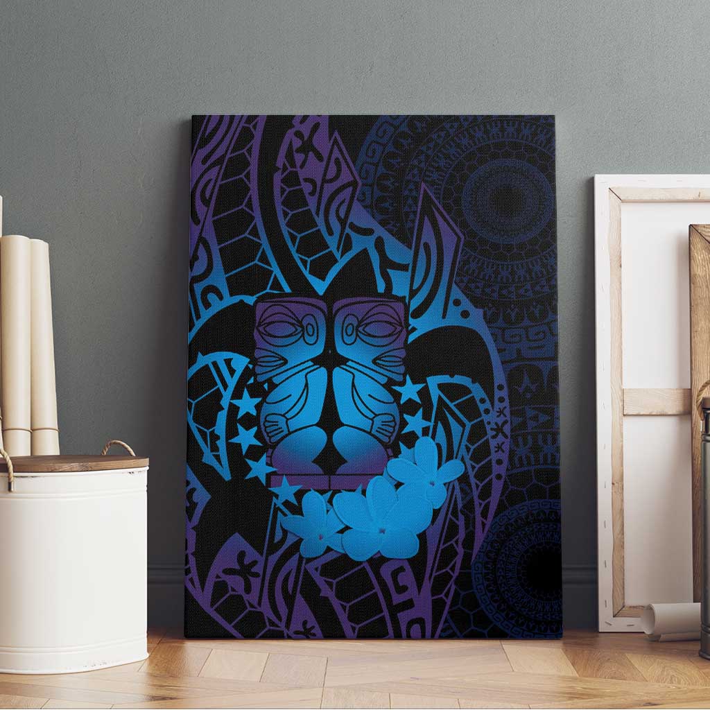 Kia Orana Kuki Airani Canvas Wall Art Cook Islands Tangaroa God Tatau Purple LT14 - Polynesian Pride