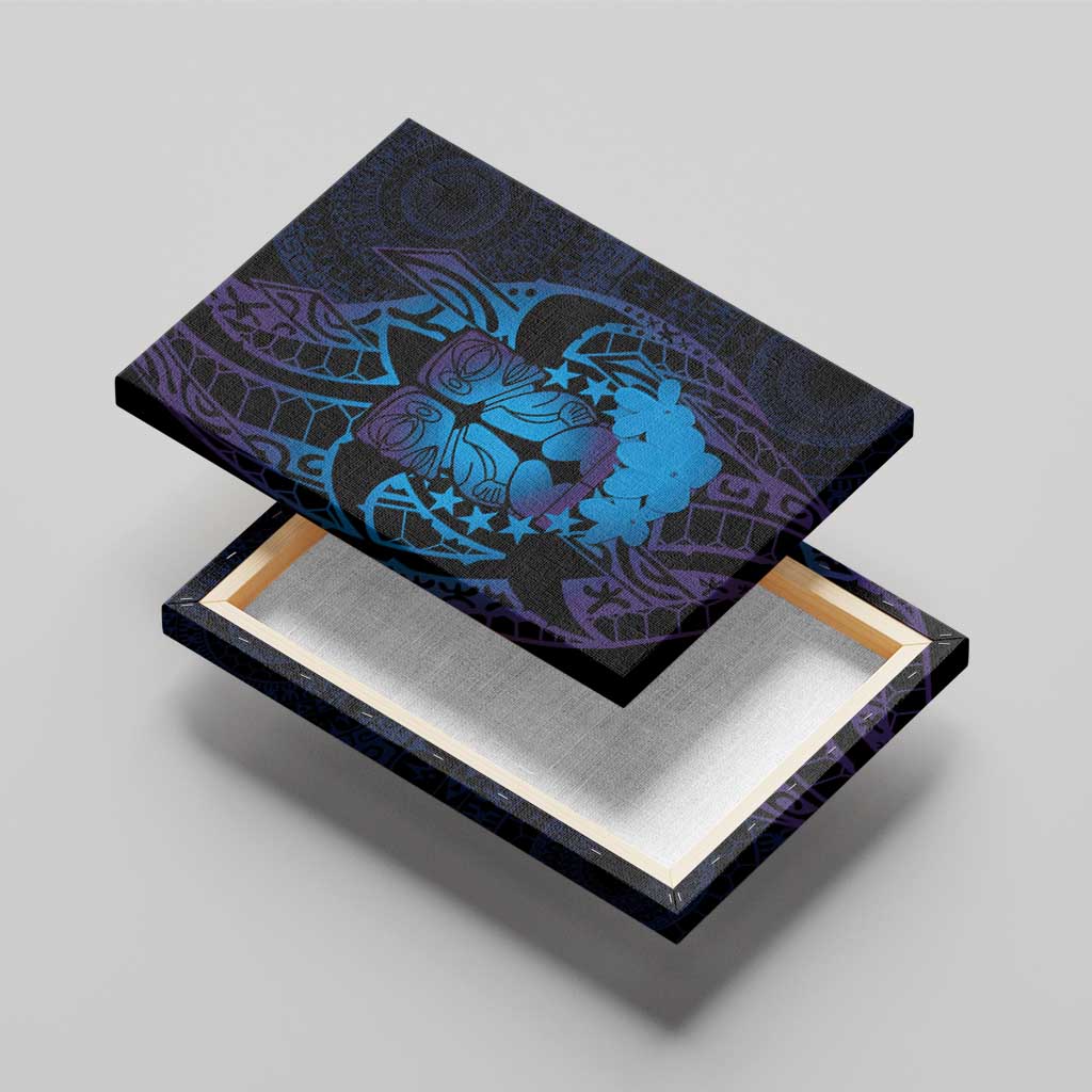 Kia Orana Kuki Airani Canvas Wall Art Cook Islands Tangaroa God Tatau Purple LT14 - Polynesian Pride