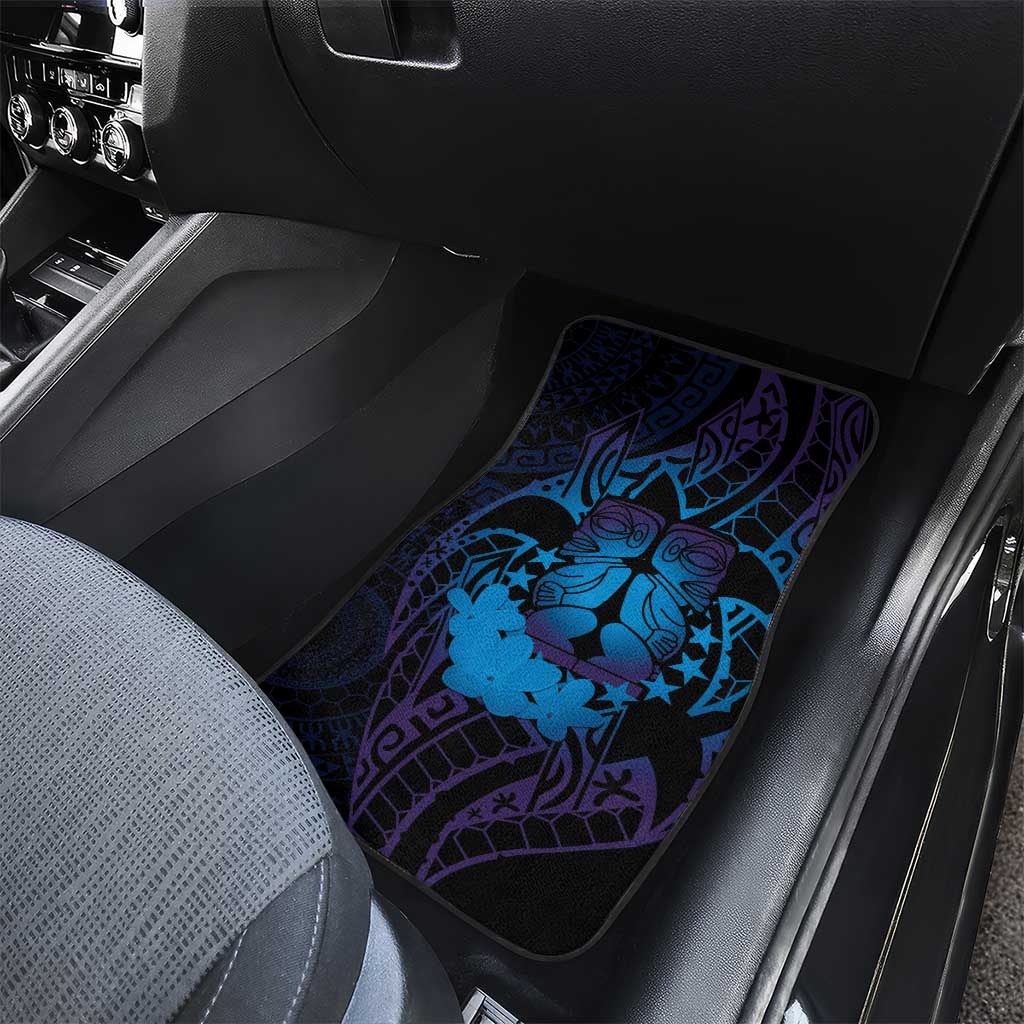 Kia Orana Kuki Airani Car Mats Cook Islands Tangaroa God Tatau Purple LT14 - Polynesian Pride