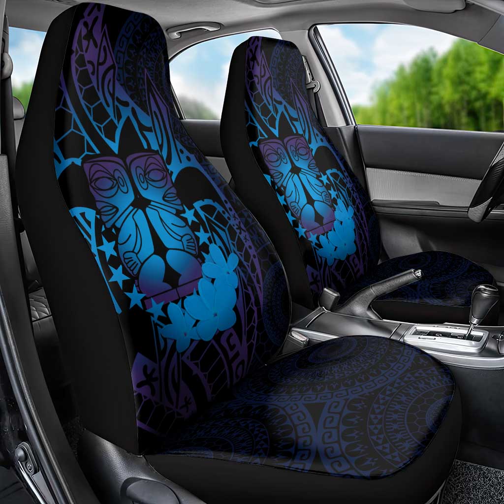 Kia Orana Kuki Airani Car Seat Cover Cook Islands Tangaroa God Tatau Purple LT14 - Polynesian Pride