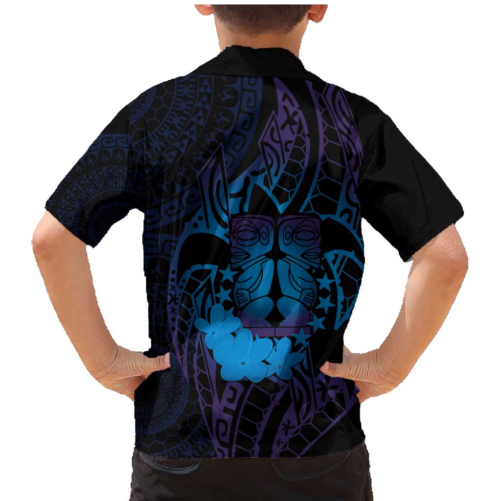 Kia Orana Kuki Airani Family Matching Mermaid Dress and Hawaiian Shirt Cook Islands Tangaroa God Tatau Purple LT14 - Polynesian Pride
