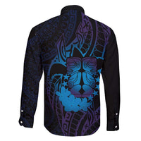 Kia Orana Kuki Airani Family Matching Off Shoulder Maxi Dress and Hawaiian Shirt Cook Islands Tangaroa God Tatau Purple LT14 - Polynesian Pride