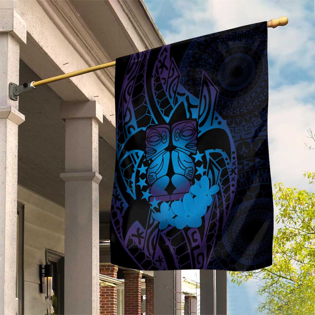 Kia Orana Kuki Airani Garden Flag Cook Islands Tangaroa God Tatau Purple