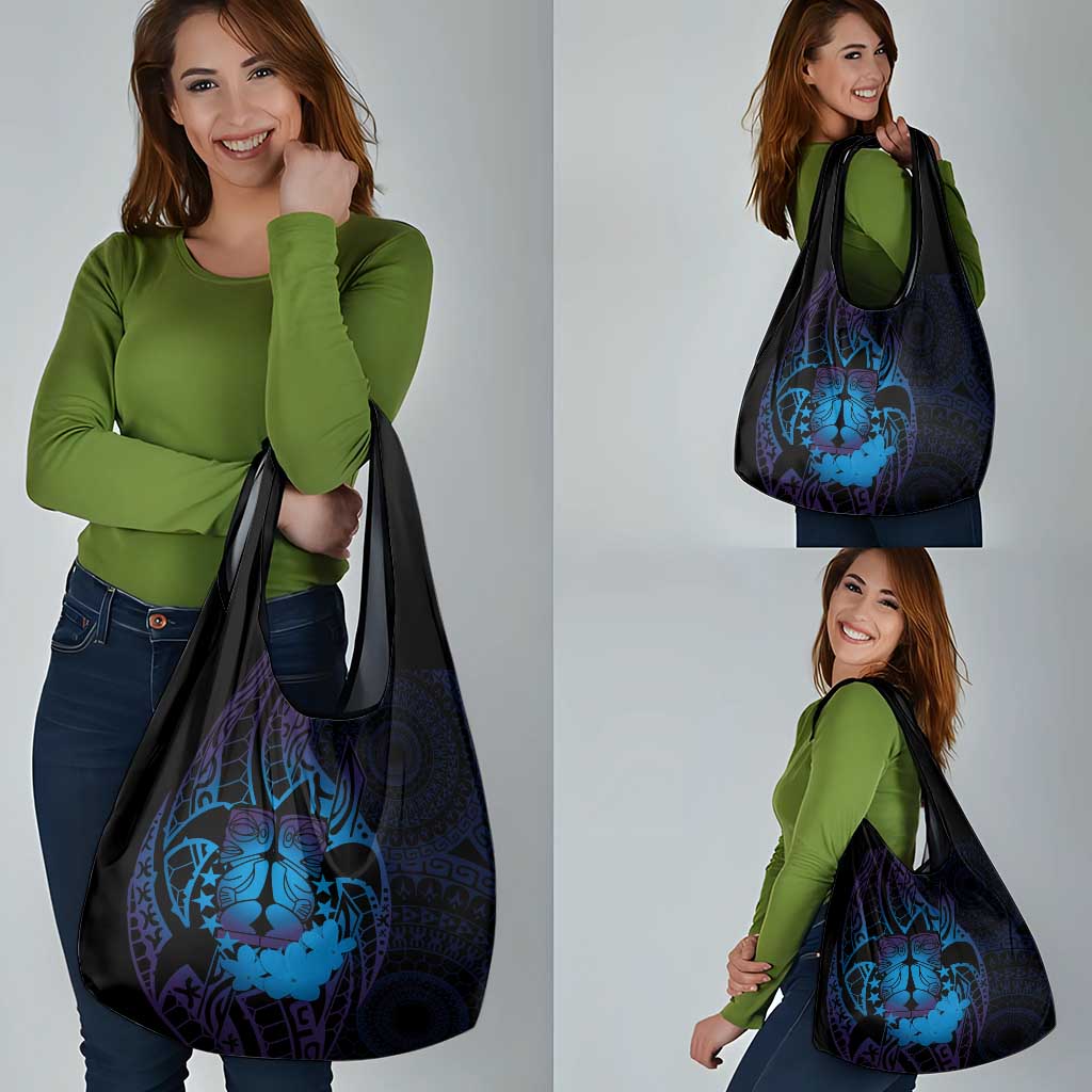 Kia Orana Kuki Airani Grocery Bag Cook Islands Tangaroa God Tatau Purple LT14 - Polynesian Pride