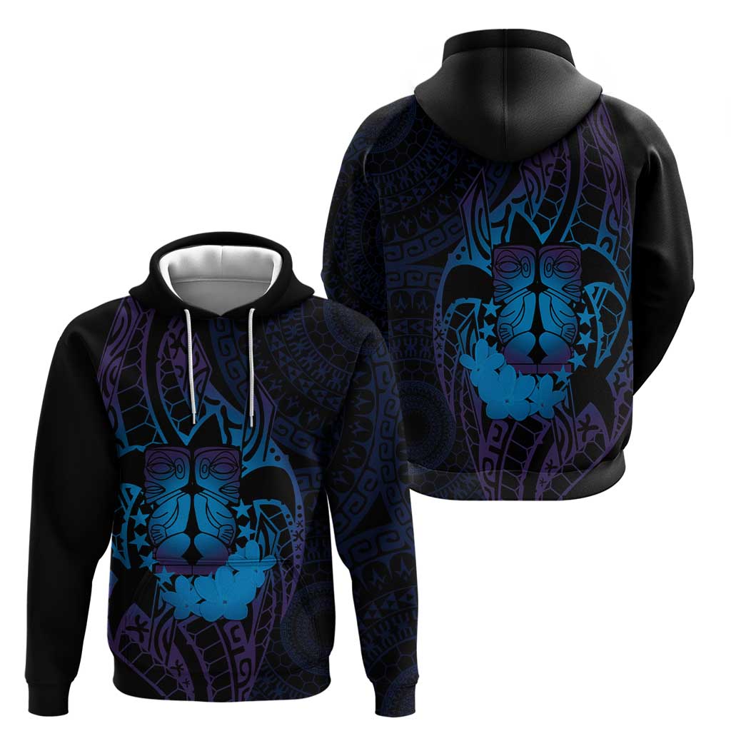 Kia Orana Kuki Airani Hoodie Cook Islands Tangaroa God Tatau Purple LT14 - Polynesian Pride