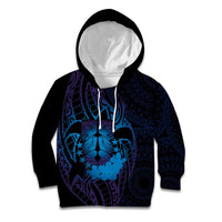 Kia Orana Kuki Airani Kid Hoodie Cook Islands Tangaroa God Tatau Purple LT14 Hoodie Purple - Polynesian Pride