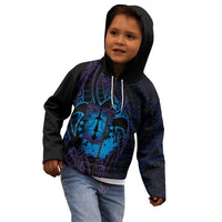 Kia Orana Kuki Airani Kid Hoodie Cook Islands Tangaroa God Tatau Purple LT14 - Polynesian Pride