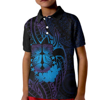 Kia Orana Kuki Airani Kid Polo Shirt Cook Islands Tangaroa God Tatau Purple LT14 Kid Purple - Polynesian Pride