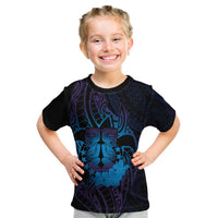 Kia Orana Kuki Airani Kid T Shirt Cook Islands Tangaroa God Tatau Purple LT14 Purple - Polynesian Pride