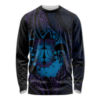 Kia Orana Kuki Airani Long Sleeve Shirt Cook Islands Tangaroa God Tatau Purple LT14 Unisex Purple - Polynesian Pride