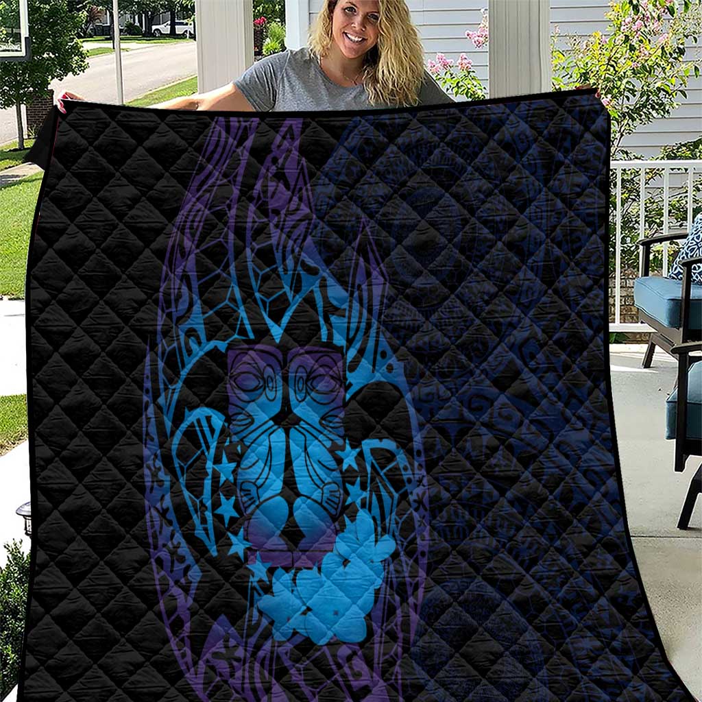 Kia Orana Kuki Airani Quilt Cook Islands Tangaroa God Tatau Purple LT14 Purple - Polynesian Pride