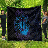 Kia Orana Kuki Airani Quilt Cook Islands Tangaroa God Tatau Purple LT14 - Polynesian Pride