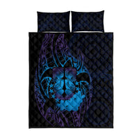 Kia Orana Kuki Airani Quilt Bed Set Cook Islands Tangaroa God Tatau Purple LT14 - Polynesian Pride