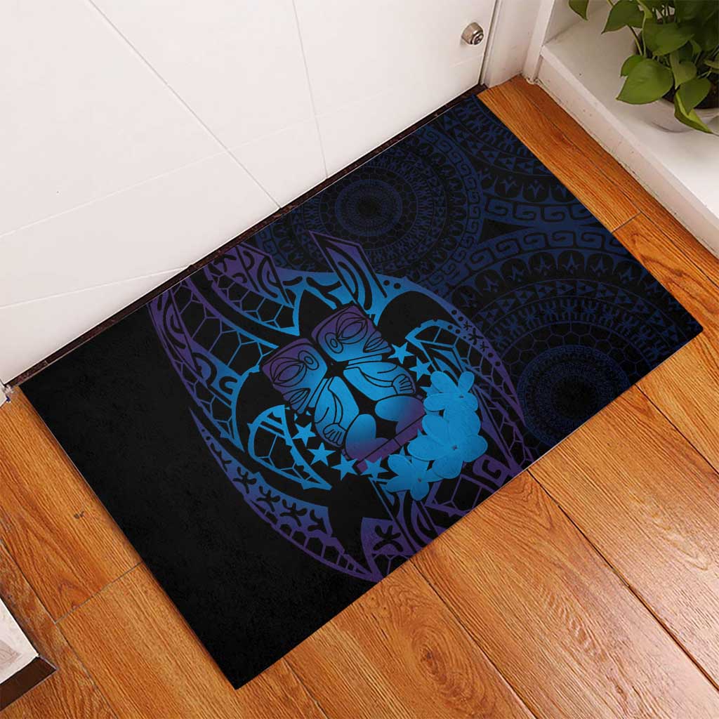 Kia Orana Kuki Airani Rubber Doormat Cook Islands Tangaroa God Tatau Purple LT14 - Polynesian Pride