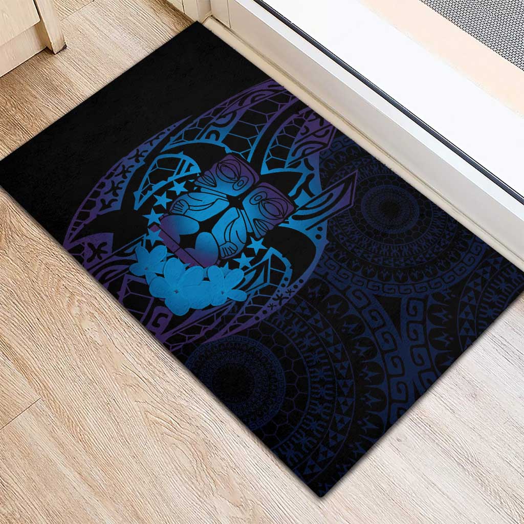 Kia Orana Kuki Airani Rubber Doormat Cook Islands Tangaroa God Tatau Purple LT14 - Polynesian Pride