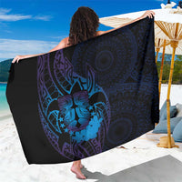 Kia Orana Kuki Airani Sarong Cook Islands Tangaroa God Tatau Purple LT14 One Size 44 x 66 inches Purple - Polynesian Pride