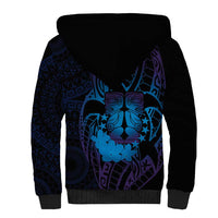 Kia Orana Kuki Airani Sherpa Hoodie Cook Islands Tangaroa God Tatau Purple LT14 - Polynesian Pride
