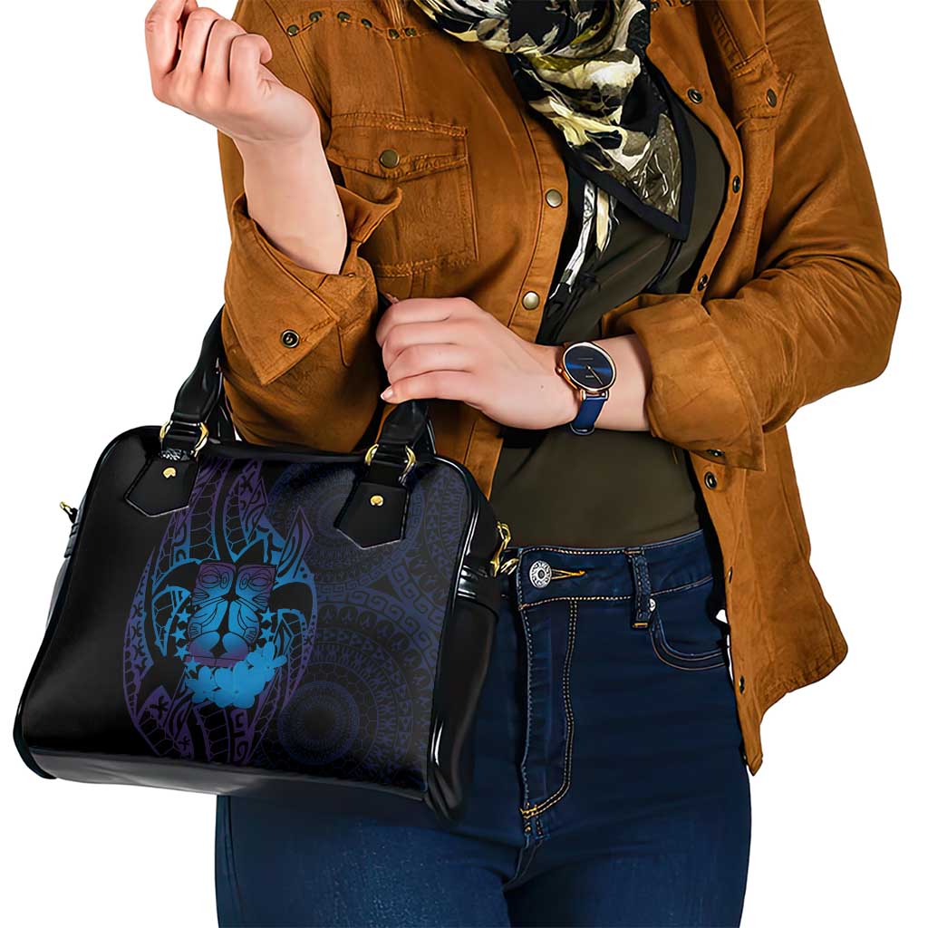 Kia Orana Kuki Airani Shoulder Handbag Cook Islands Tangaroa God Tatau Purple LT14 - Polynesian Pride