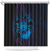 Kia Orana Kuki Airani Shower Curtain Cook Islands Tangaroa God Tatau Purple LT14 Purple - Polynesian Pride