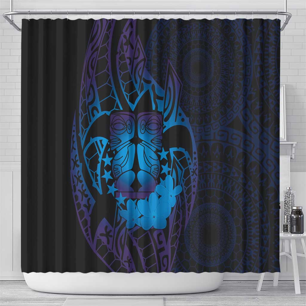 Kia Orana Kuki Airani Shower Curtain Cook Islands Tangaroa God Tatau Purple LT14 - Polynesian Pride