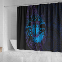 Kia Orana Kuki Airani Shower Curtain Cook Islands Tangaroa God Tatau Purple LT14 - Polynesian Pride