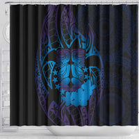 Kia Orana Kuki Airani Shower Curtain Cook Islands Tangaroa God Tatau Purple LT14 - Polynesian Pride