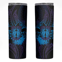 Kia Orana Kuki Airani Skinny Tumbler Cook Islands Tangaroa God Tatau Purple LT14 Purple - Polynesian Pride