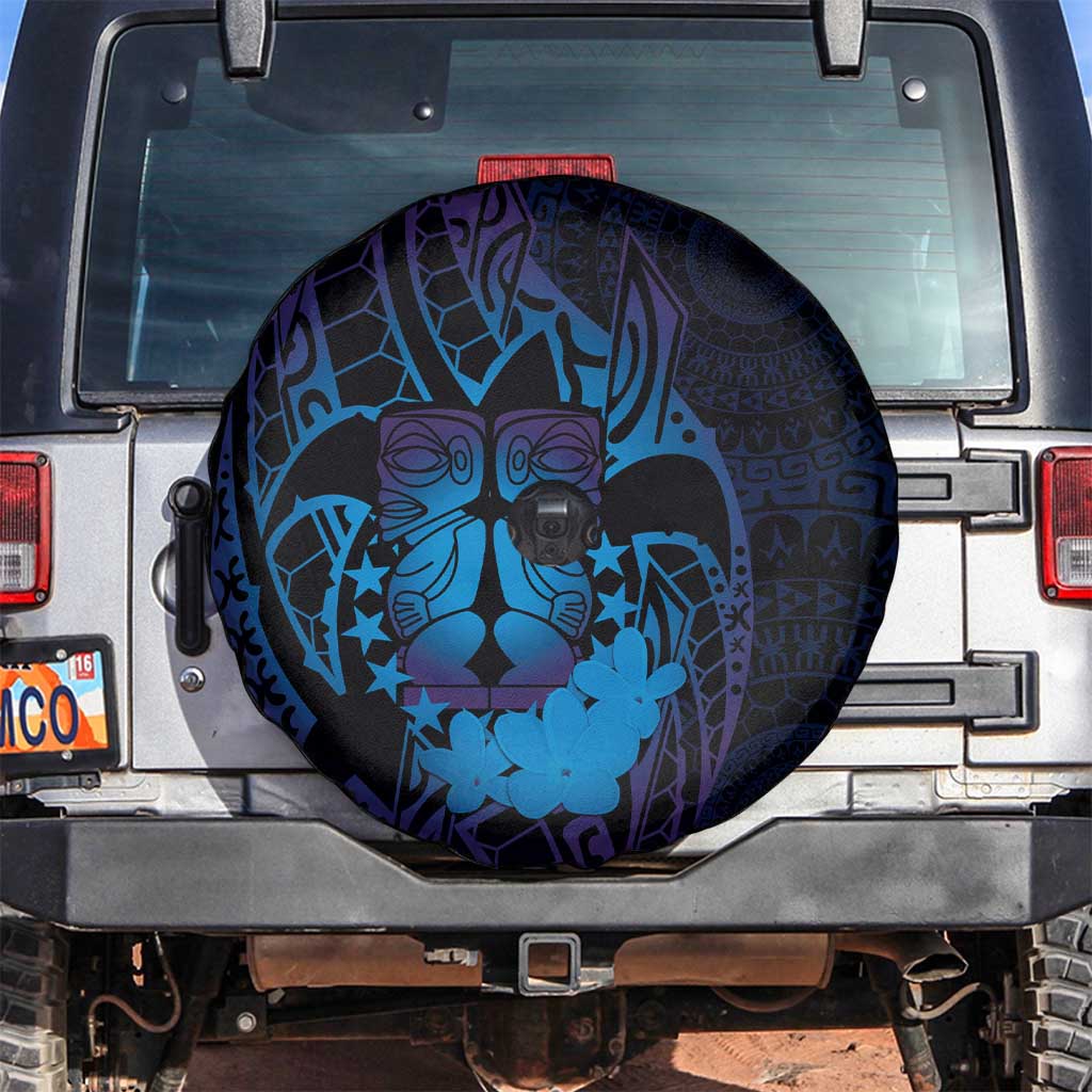 Kia Orana Kuki Airani Spare Tire Cover Cook Islands Tangaroa God Tatau Purple LT14 Purple - Polynesian Pride