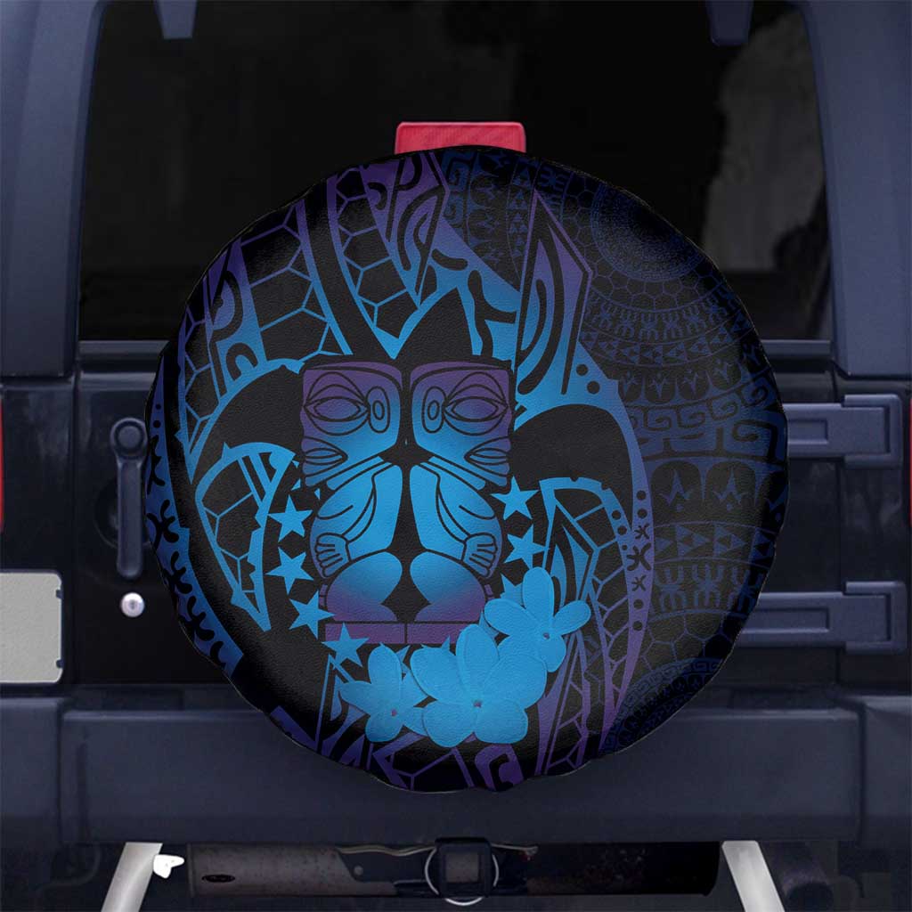 Kia Orana Kuki Airani Spare Tire Cover Cook Islands Tangaroa God Tatau Purple LT14 No hole Purple - Polynesian Pride