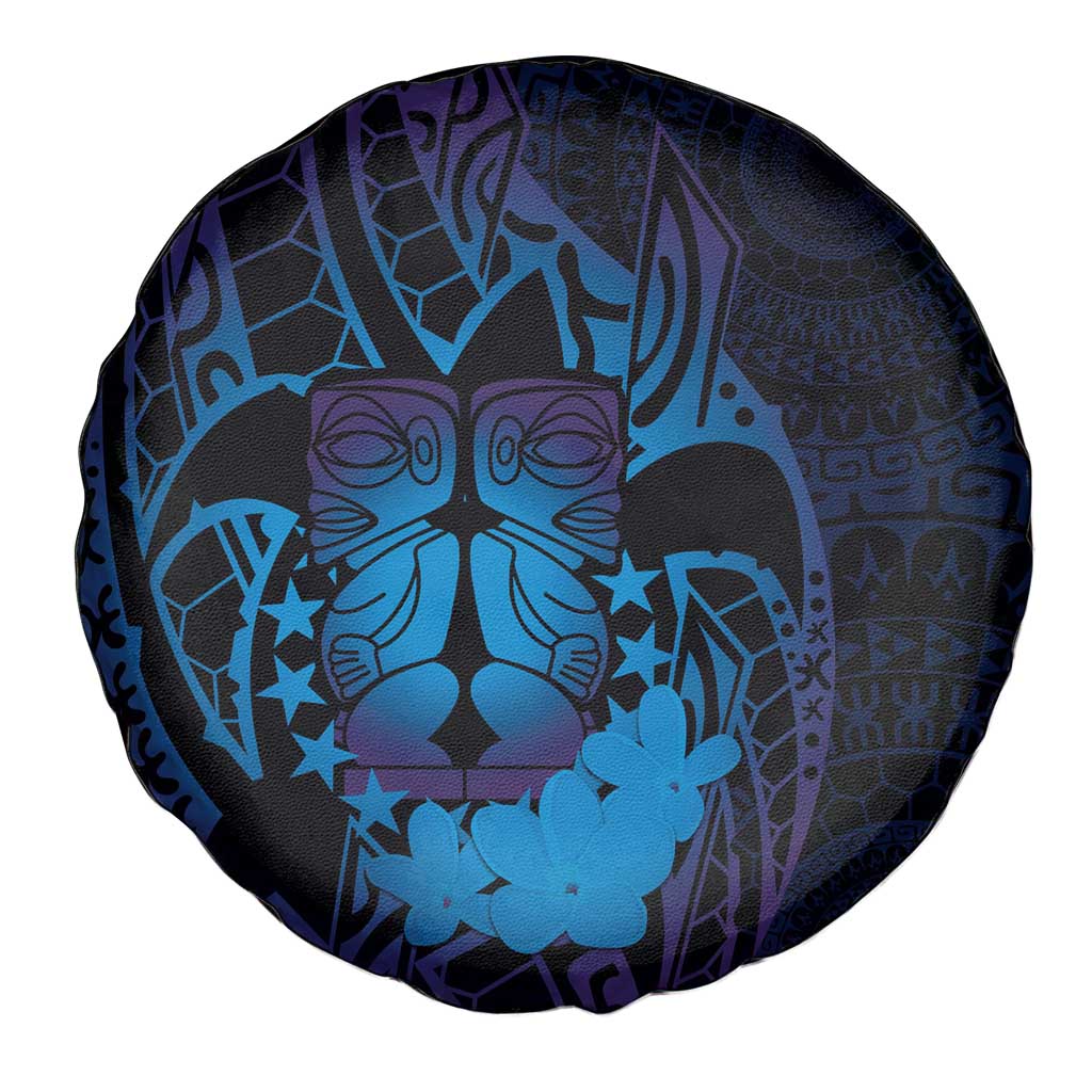 Kia Orana Kuki Airani Spare Tire Cover Cook Islands Tangaroa God Tatau Purple LT14 - Polynesian Pride